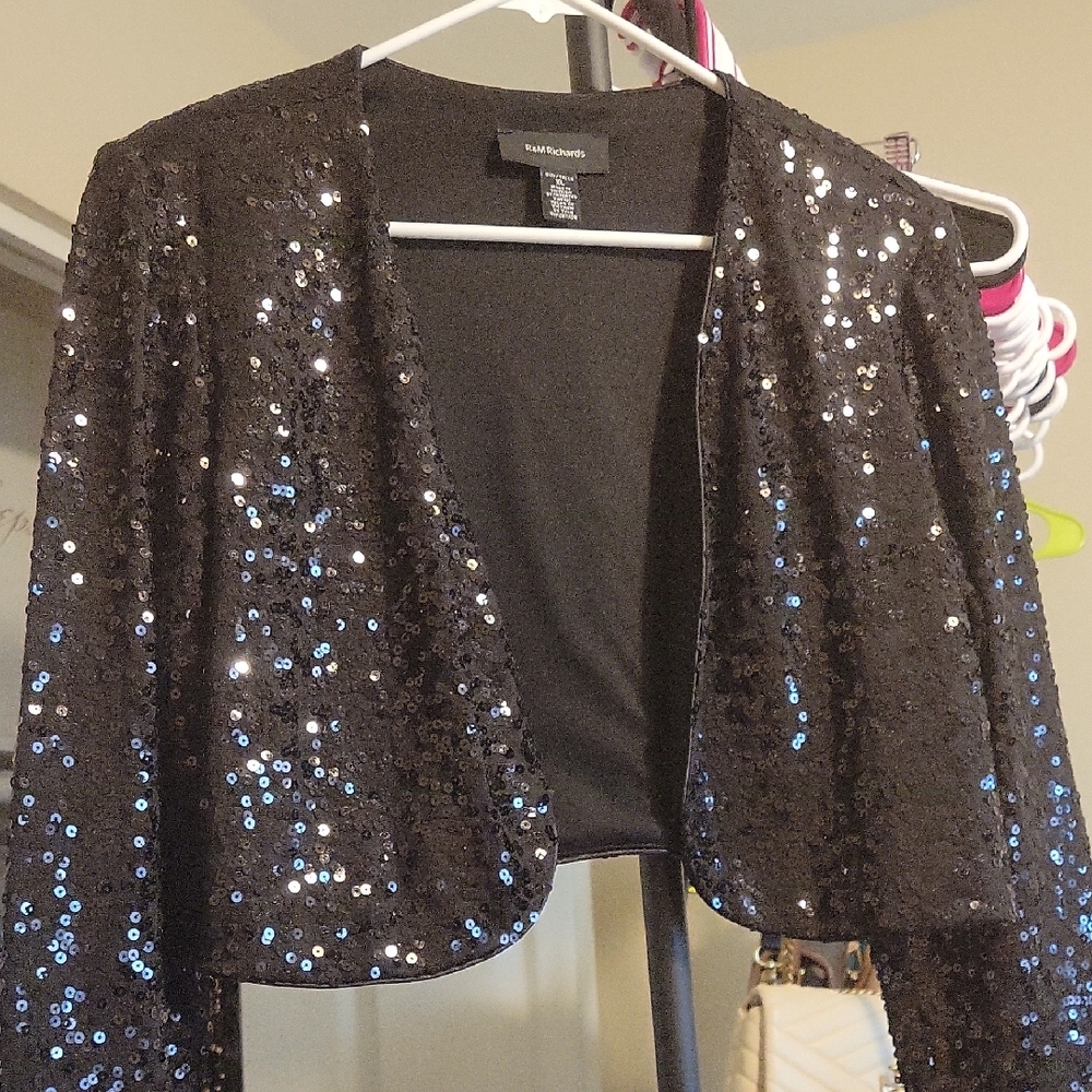 R&M Richards Black Sequin Blazer
